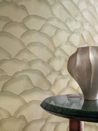 76971630 Ondula Kaki Broderies Wallpaper by Casamance