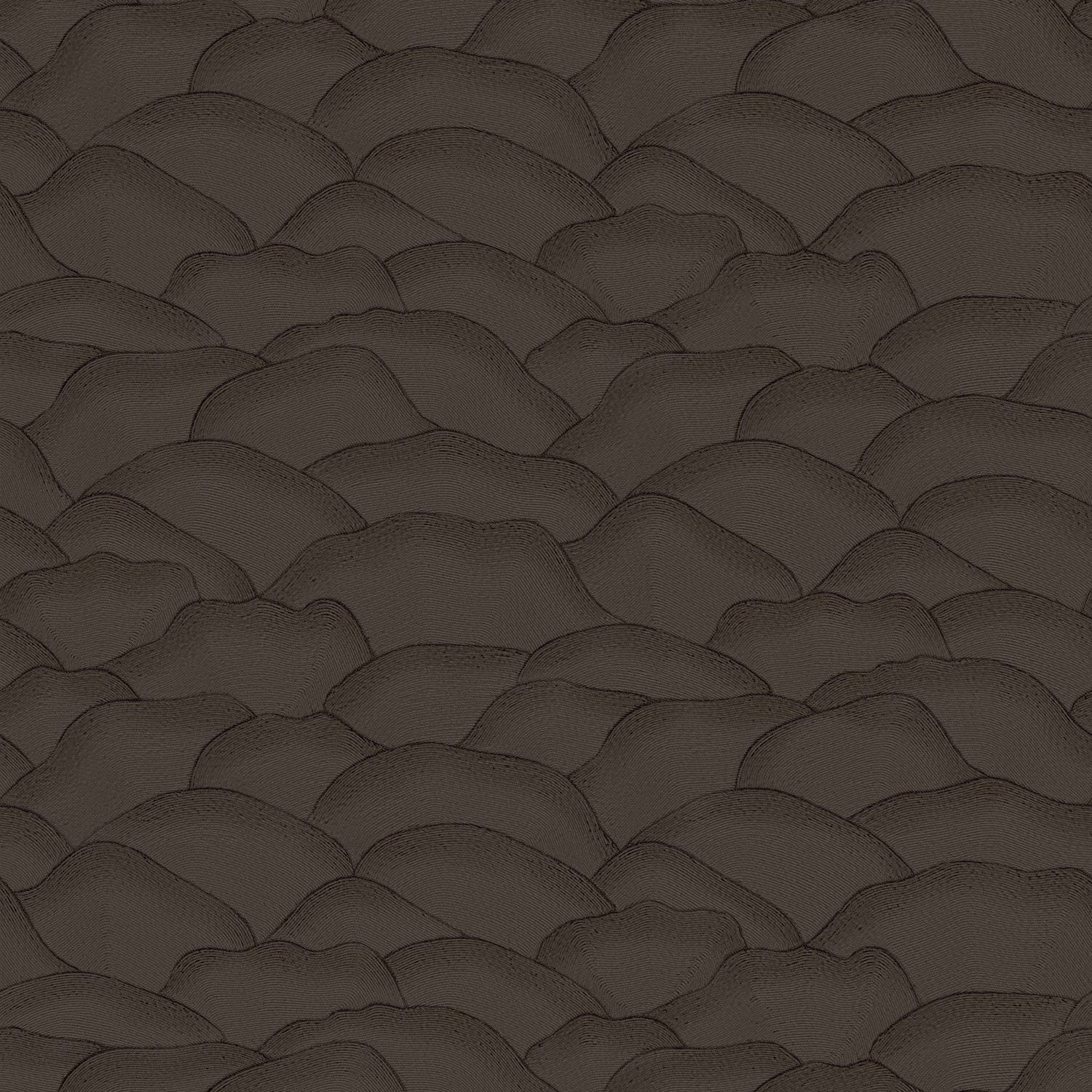 76971732 Ondula Ébène Broderies Wallpaper by Casamance