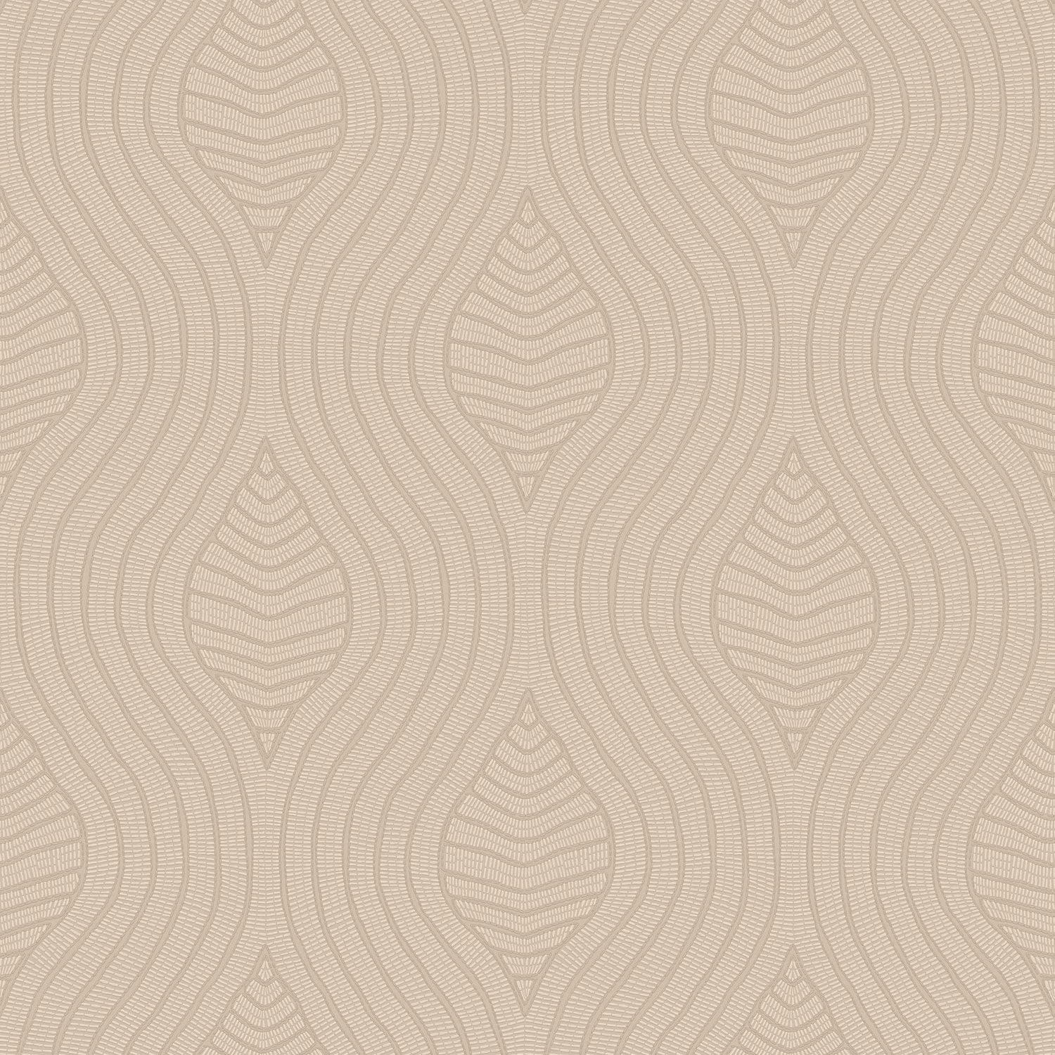 76993058 Brodelia Marron Glacé Broderies Wallpaper by Casamance