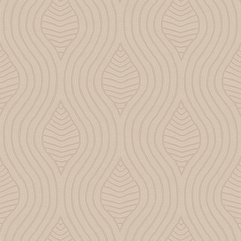 76993058 Brodelia Marron Glacé Broderies Wallpaper by Casamance