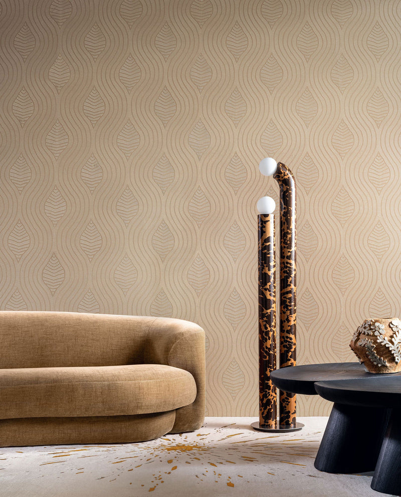 76993364 Brodelia Praliné Broderies Wallpaper by Casamance