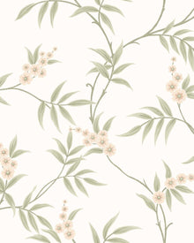 7761 Floral Tree White and Green Adorn Wallpaper by Boråstapeter