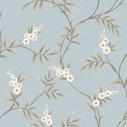 7762 Floral Tree Light Blue and Green Adorn Wallpaper by Boråstapeter