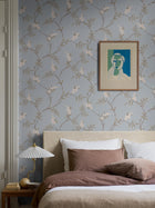 7762 Floral Tree Light Blue and Green Adorn Wallpaper by Boråstapeter
