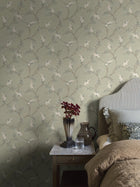 7763 Floral Tree Light Green and White Adorn Wallpaper by Boråstapeter