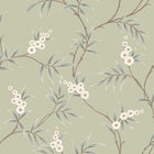 7763 Floral Tree Light Green and White Adorn Wallpaper by Boråstapeter