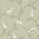 Floral Tree Light Green and White Adorn Wallpaper by Boråstapeter