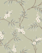 7763 Floral Tree Light Green and White Adorn Wallpaper by Boråstapeter