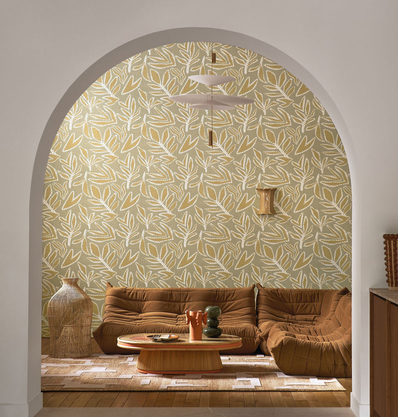 77640202 Lanzea Amande/Paille Wallpaper by Casamance