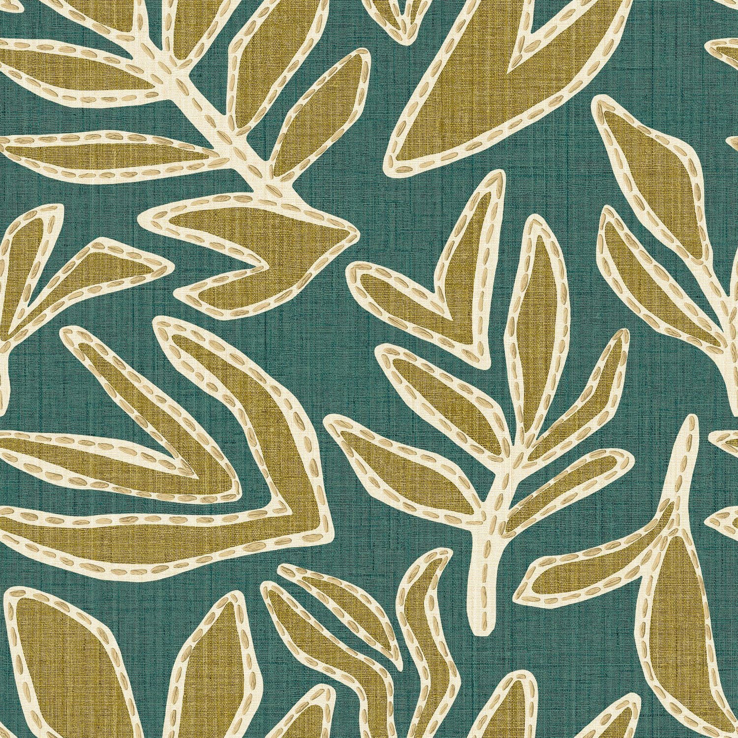 77640304 Lanzea Emeraude/Olive Wallpaper by Casamance