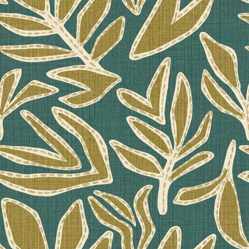 77640304 Lanzea Emeraude/Olive Wallpaper by Casamance