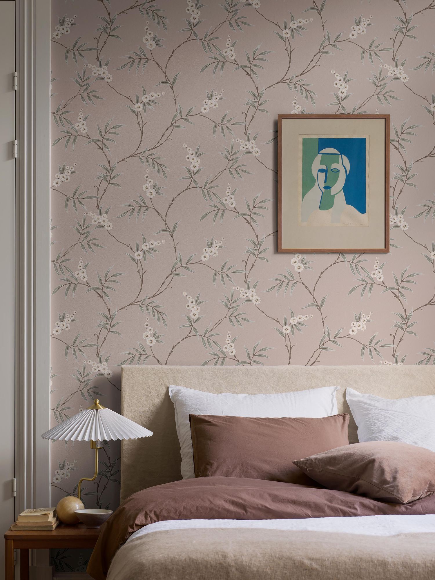 7764 Floral Tree Light Pink and Green Adorn Wallpaper by Boråstapeter