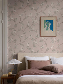 7764 Floral Tree Light Pink and Green Adorn Wallpaper by Boråstapeter