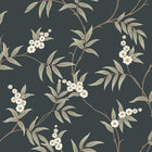 7765 Floral Tree Black and Green Adorn Wallpaper by Boråstapeter