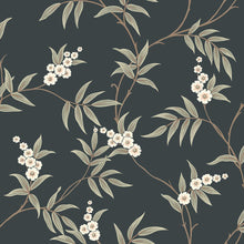 7765 Floral Tree Black and Green Adorn Wallpaper by Boråstapeter