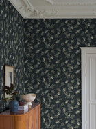 7765 Floral Tree Black and Green Adorn Wallpaper by Boråstapeter