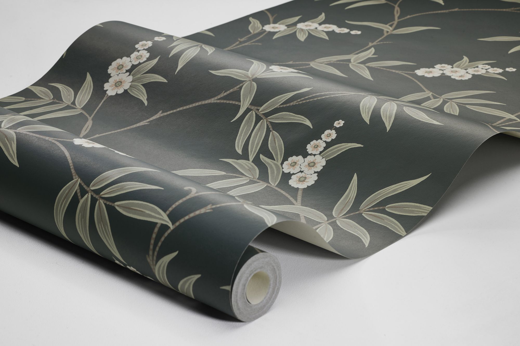 7765 Floral Tree Black and Green Adorn Wallpaper by Boråstapeter