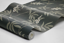 7765 Floral Tree Black and Green Adorn Wallpaper by Boråstapeter