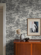 7766 Toile de Jouy Black and Beige Adorn Wallpaper by Boråstapeter