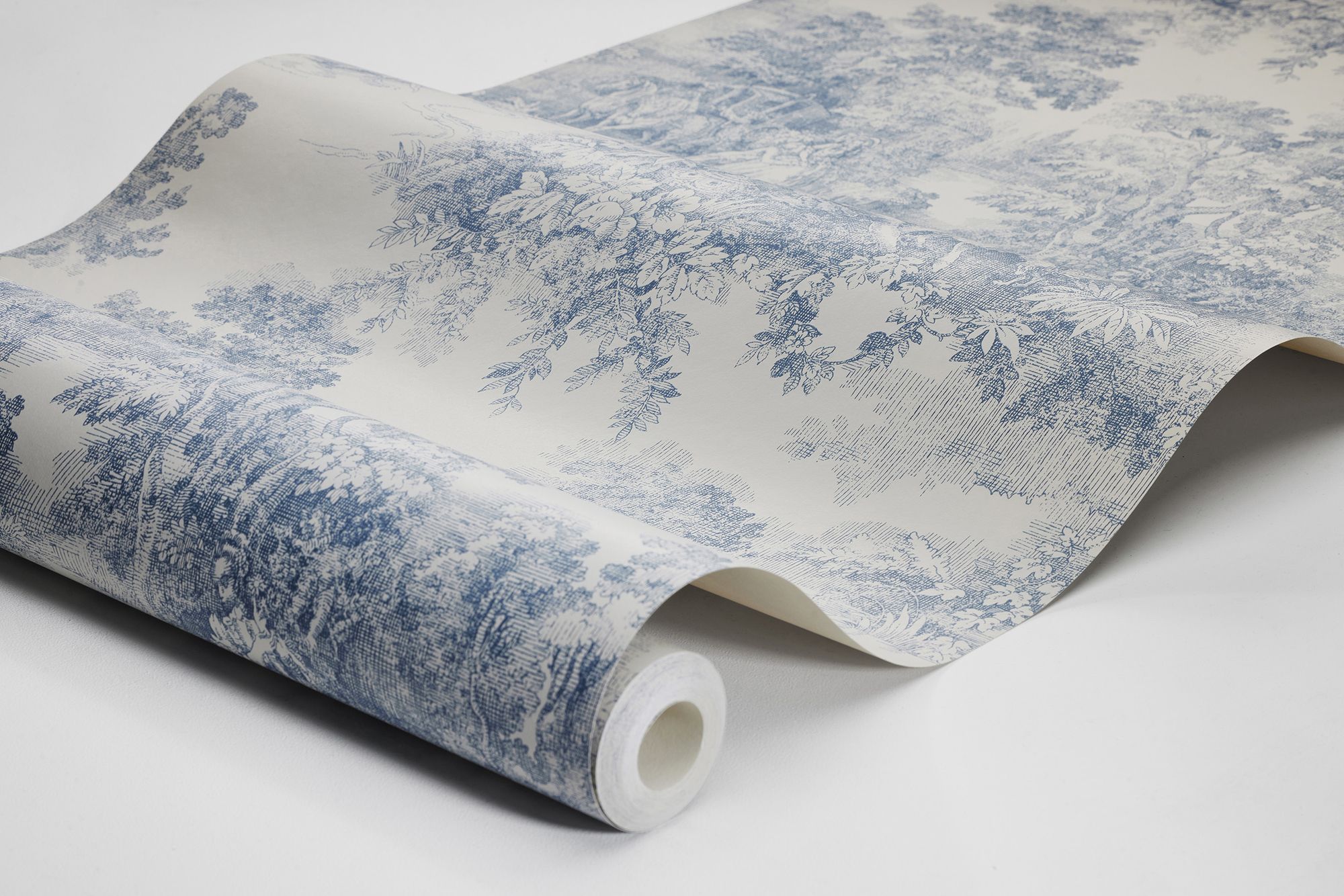 7767 Toile de Jouy Light Blue and Beige Adorn Wallpaper by Boråstapeter