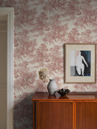 7768 Toile de Jouy Light Red and Beige Adorn Wallpaper by Boråstapeter