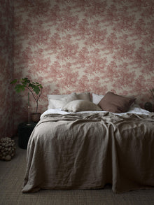 7768 Toile de Jouy Light Red and Beige Adorn Wallpaper by Boråstapeter