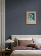 7773 Little Fern Dark Blue Adorn Wallpaper by Boråstapeter