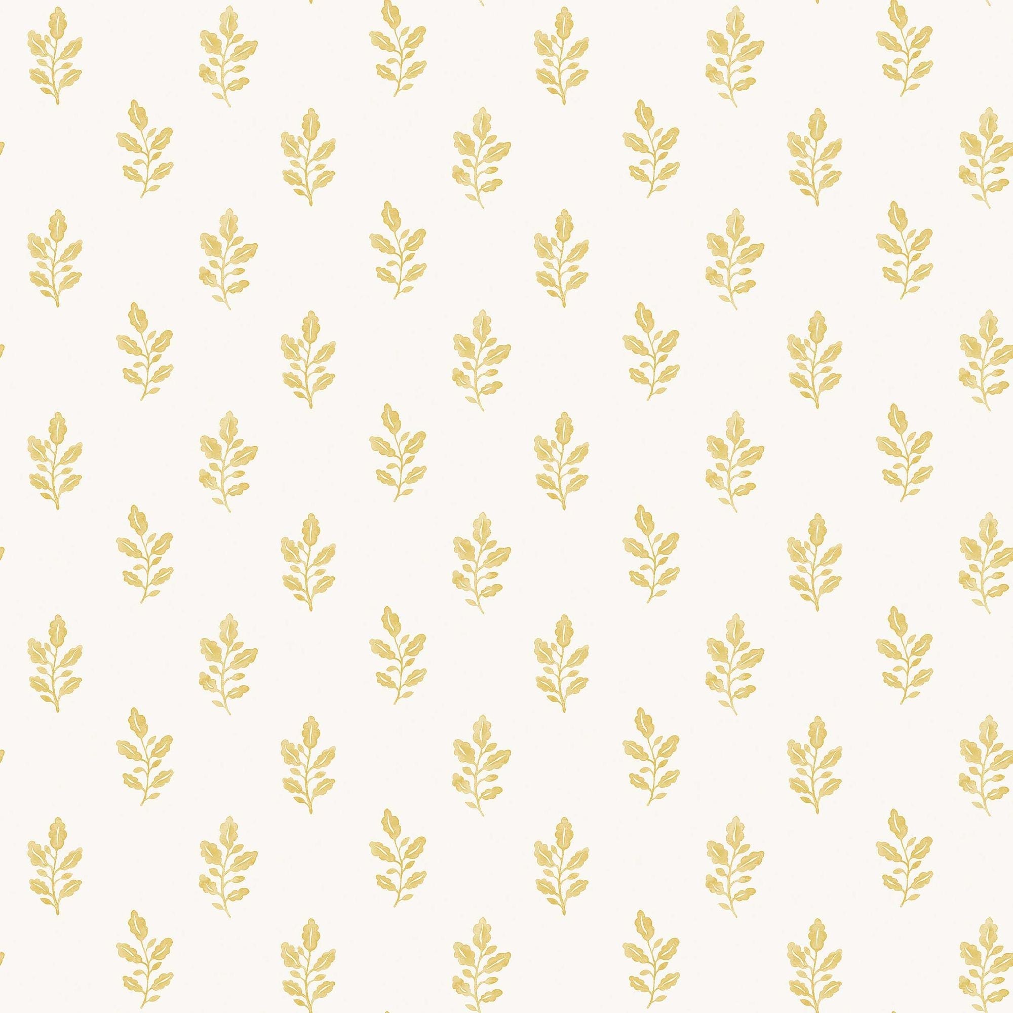 7774 Little Oak Light Yellow and White Adorn Wallpaper by Boråstapeter