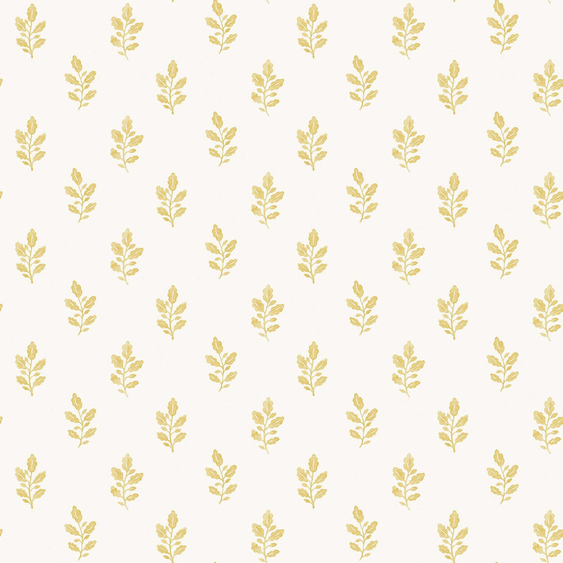 7774 Little Oak Light Yellow and White Adorn Wallpaper by Boråstapeter