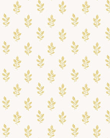 7774 Little Oak Light Yellow and White Adorn Wallpaper by Boråstapeter