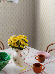 7774 Little Oak Light Yellow and White Adorn Wallpaper by Boråstapeter