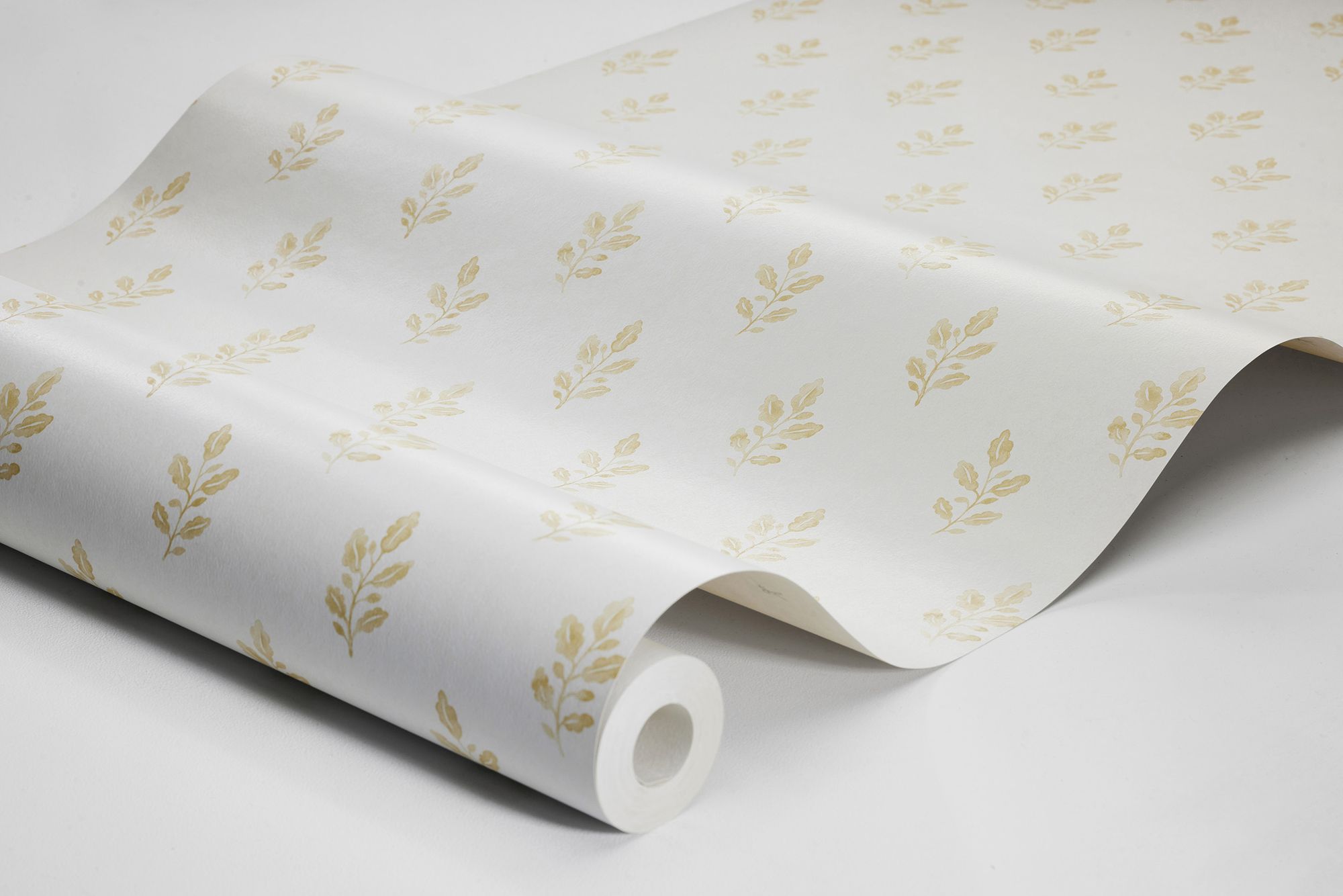 7774 Little Oak Light Yellow and White Adorn Wallpaper by Boråstapeter