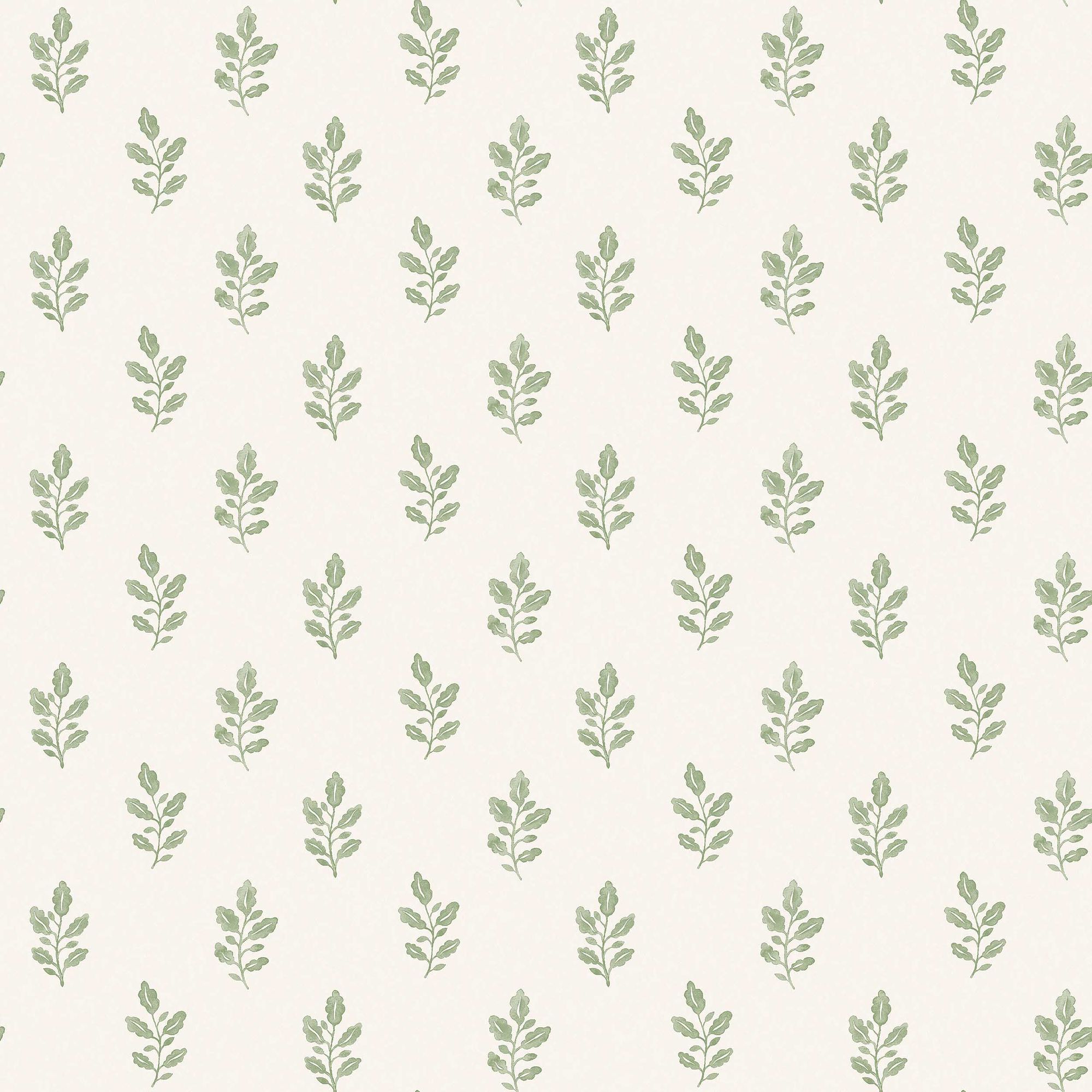 7776 Little Oak Light Green and Beige Adorn Wallpaper by Boråstapeter