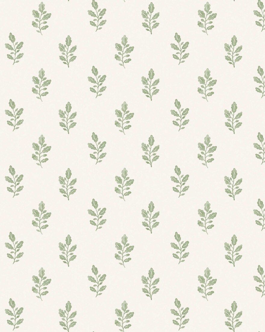 7776 Little Oak Light Green and Beige Adorn Wallpaper by Boråstapeter