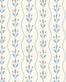 7779 Flower Buds Light Blue and White Adorn Wallpaper by Boråstapeter