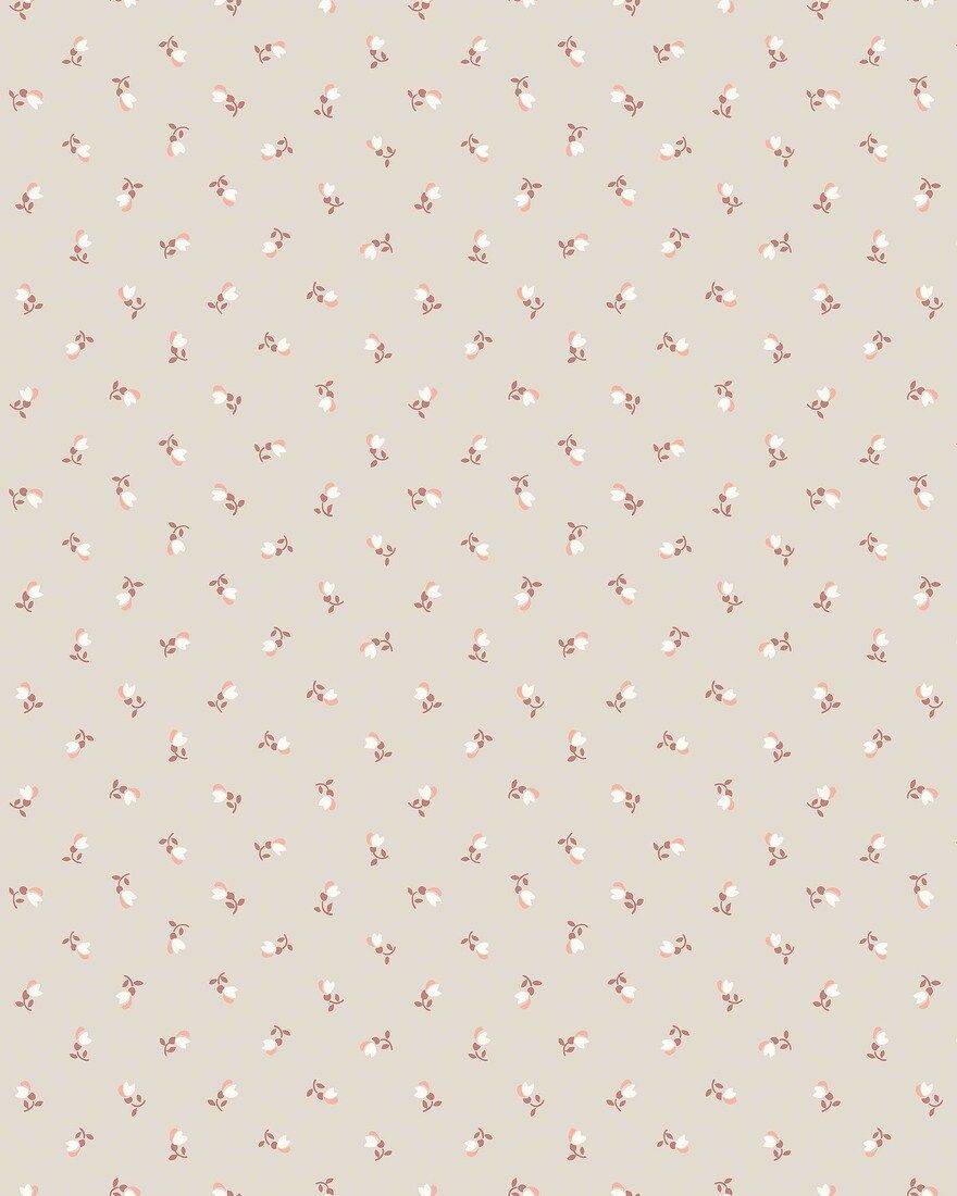 7780 Petite Chérie Light Beige and Red Adorn Wallpaper by Boråstapeter