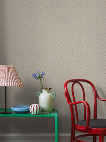 7780 Petite Chérie Light Beige and Red Adorn Wallpaper by Boråstapeter