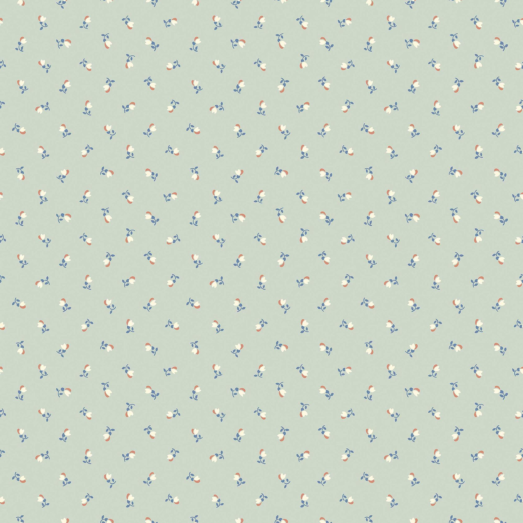 7782 Petite Chérie Light Green and Blue Adorn Wallpaper by Boråstapeter