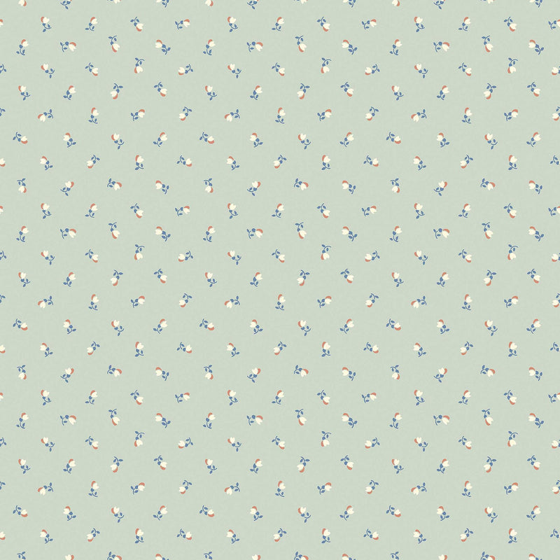 7782 Petite Chérie Light Green and Blue Adorn Wallpaper by Boråstapeter