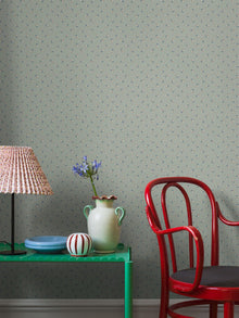 7782 Petite Chérie Light Green and Blue Adorn Wallpaper by Boråstapeter