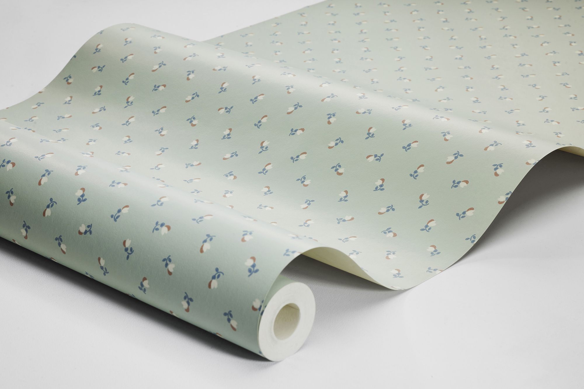 7782 Petite Chérie Light Green and Blue Adorn Wallpaper by Boråstapeter