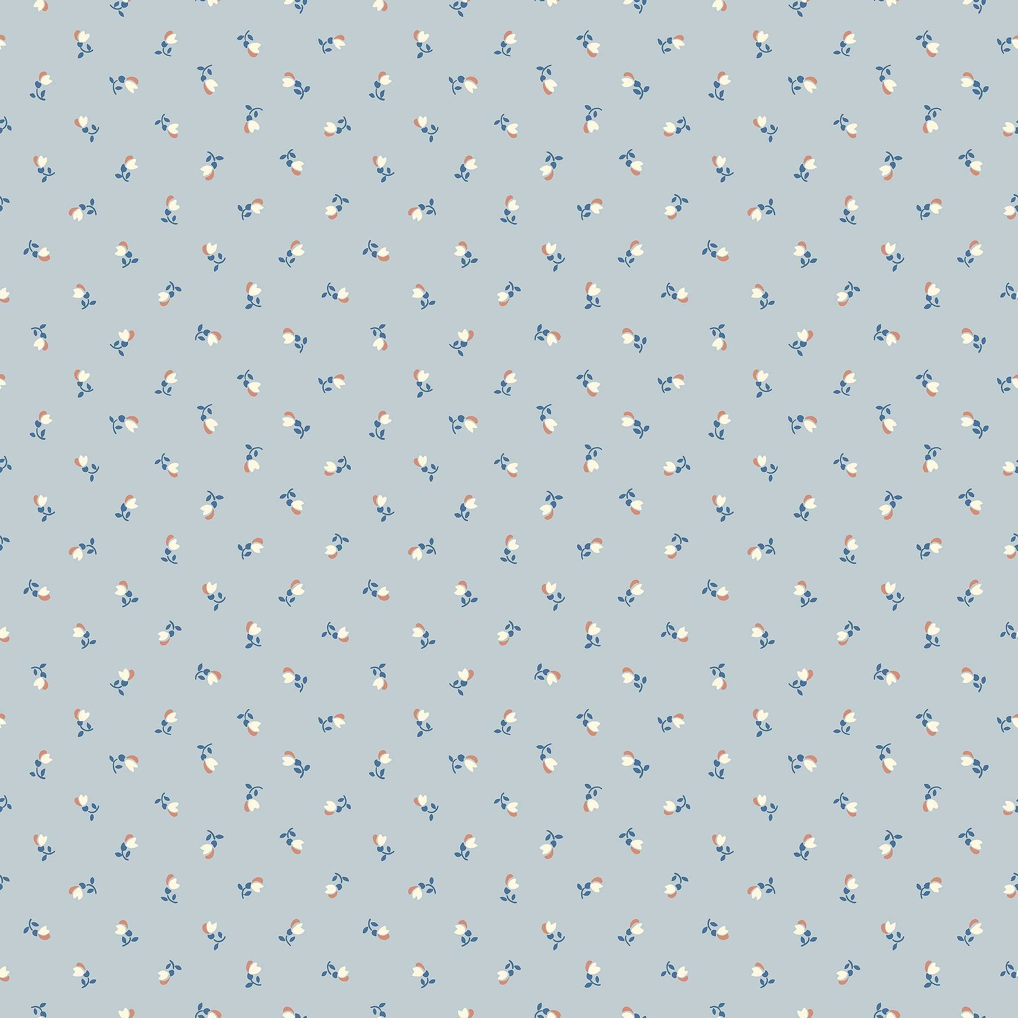 7783 Petite Chérie Light Blue and Red Adorn Wallpaper by Boråstapeter