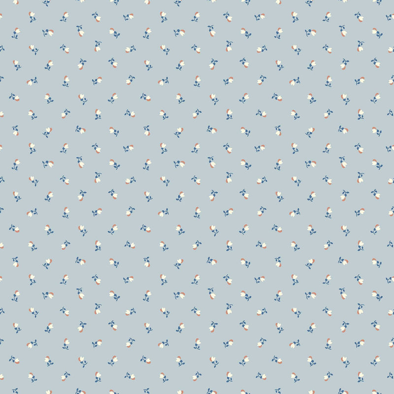 7783 Petite Chérie Light Blue and Red Adorn Wallpaper by Boråstapeter