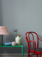 7783 Petite Chérie Light Blue and Red Adorn Wallpaper by Boråstapeter