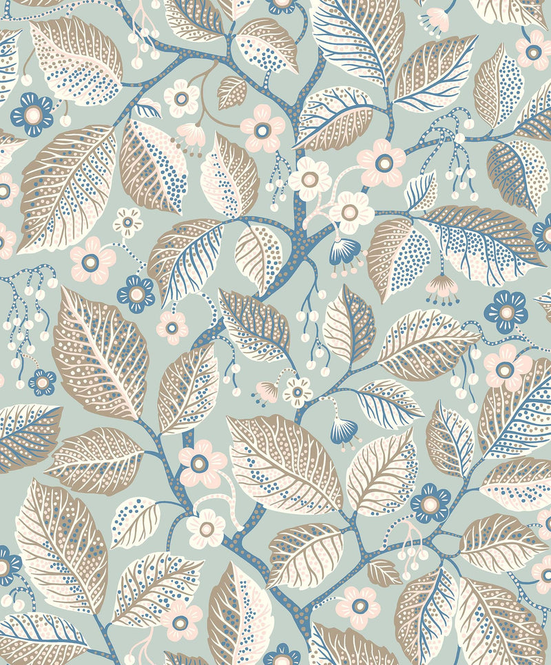 7785 Elm Tree Light Blue and Pink Adorn Wallpaper by Boråstapeter