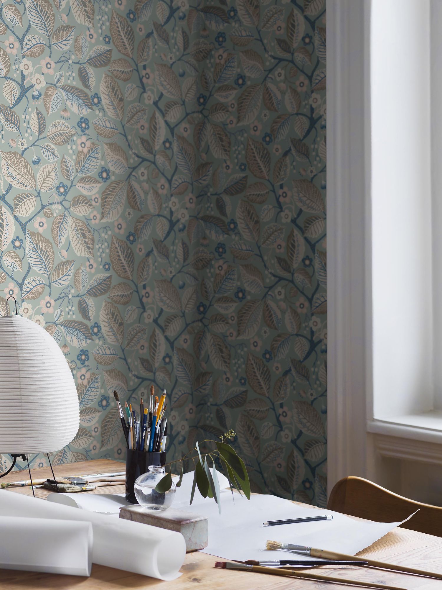 7785 Elm Tree Light Blue and Pink Adorn Wallpaper by Boråstapeter
