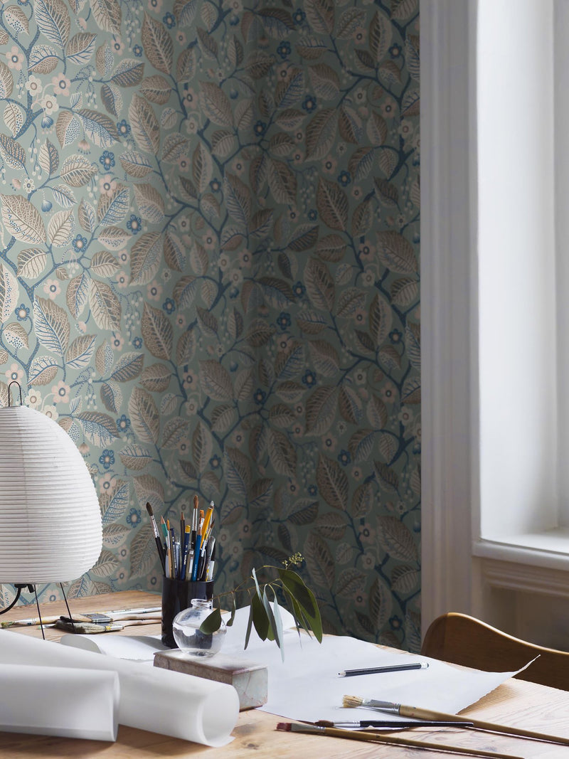 7785 Elm Tree Light Blue and Pink Adorn Wallpaper by Boråstapeter