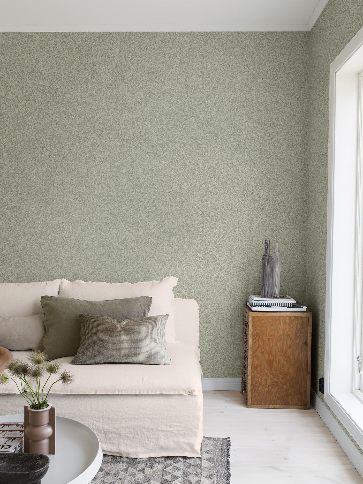 7787 Salix Alba Light Green Adorn Wallpaper by Boråstapeter