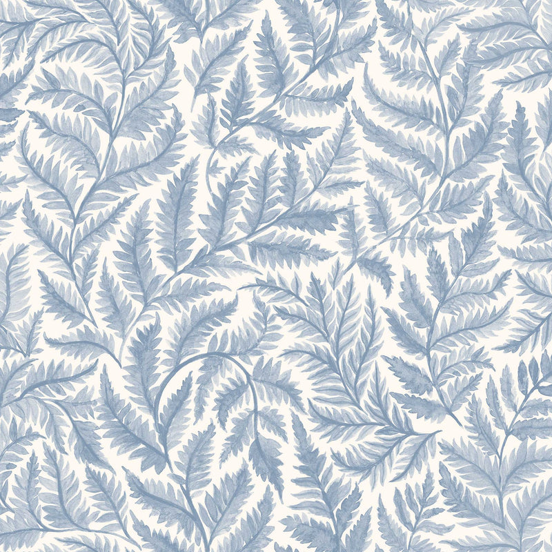 7790 Ferns Light Blue and White Adorn Wallpaper by Boråstapeter