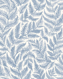 7790 Ferns Light Blue and White Adorn Wallpaper by Boråstapeter